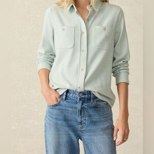 Faherty Women Jade Twill Legend Shirt XS